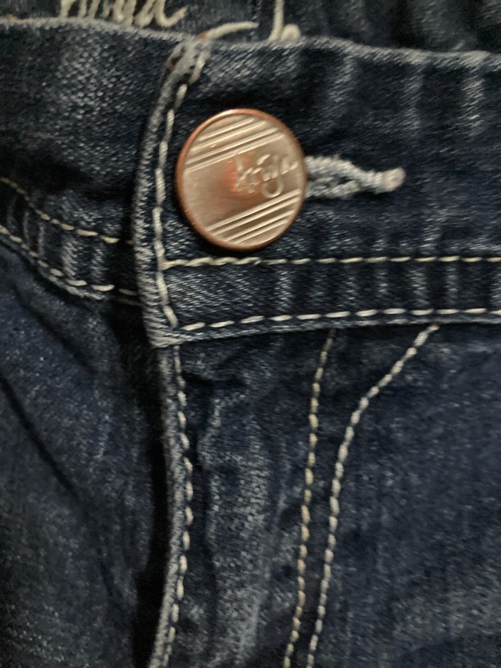 Angels Mid/Dark Blue Roll-Cuff Denim Shorts - Picture 4 of 7